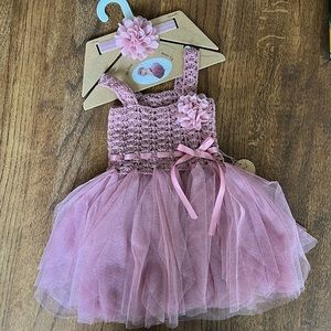 NWT Elly & Emmy Baby Dress and Bow Set